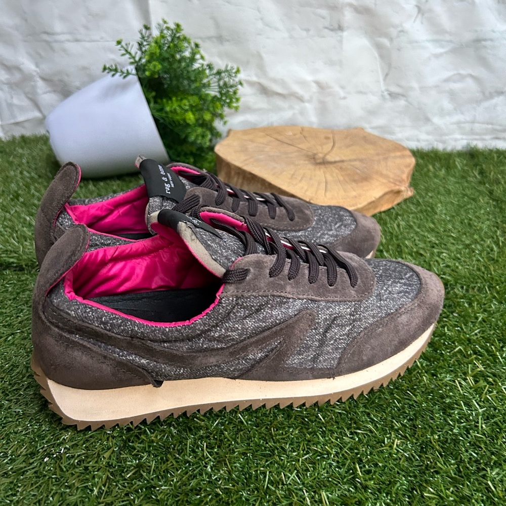rag & bone Gray & Brown Women's Runner Sneakers with Red Lining - Picture 13 of 15